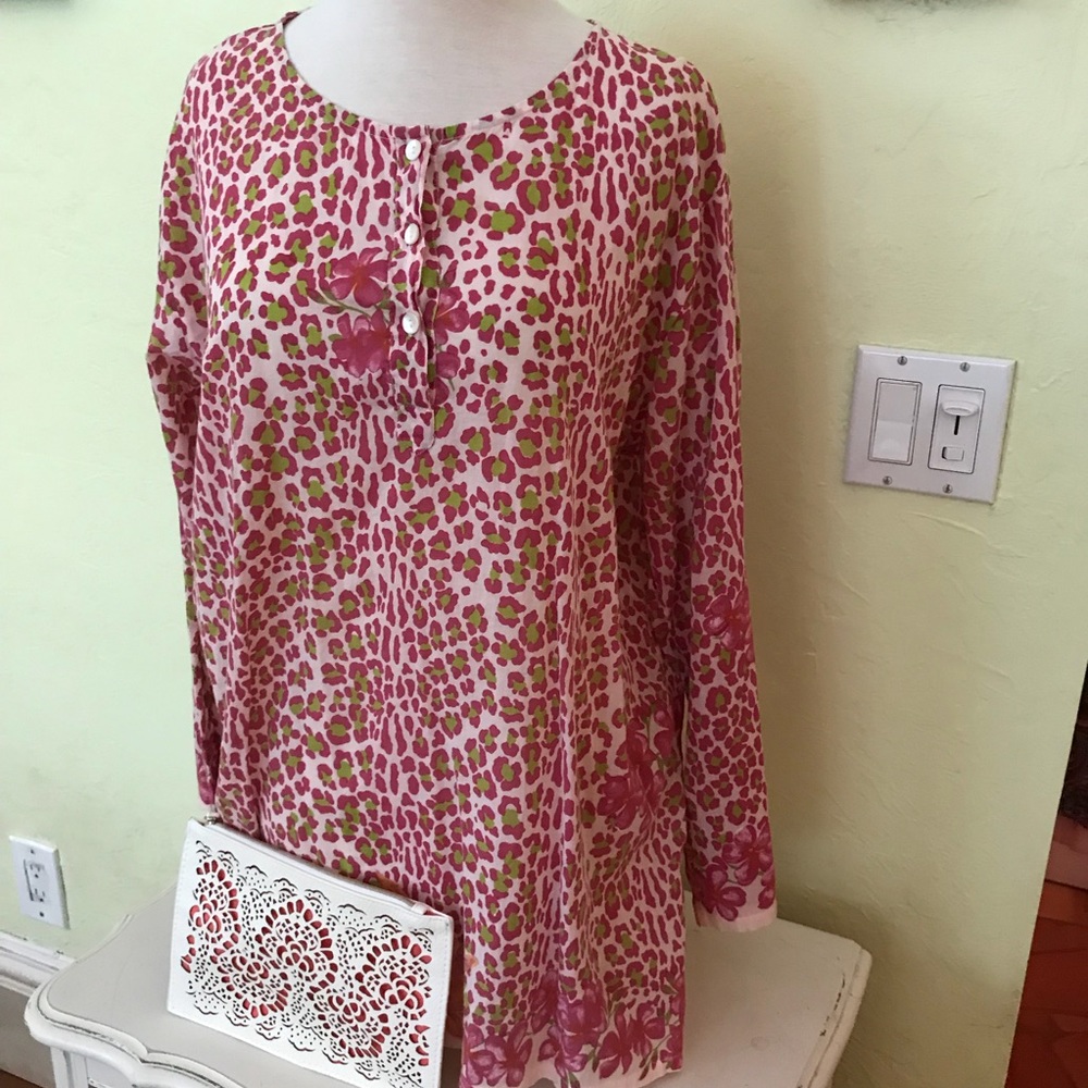 Graham Kandahia Pink Leopard Tunic